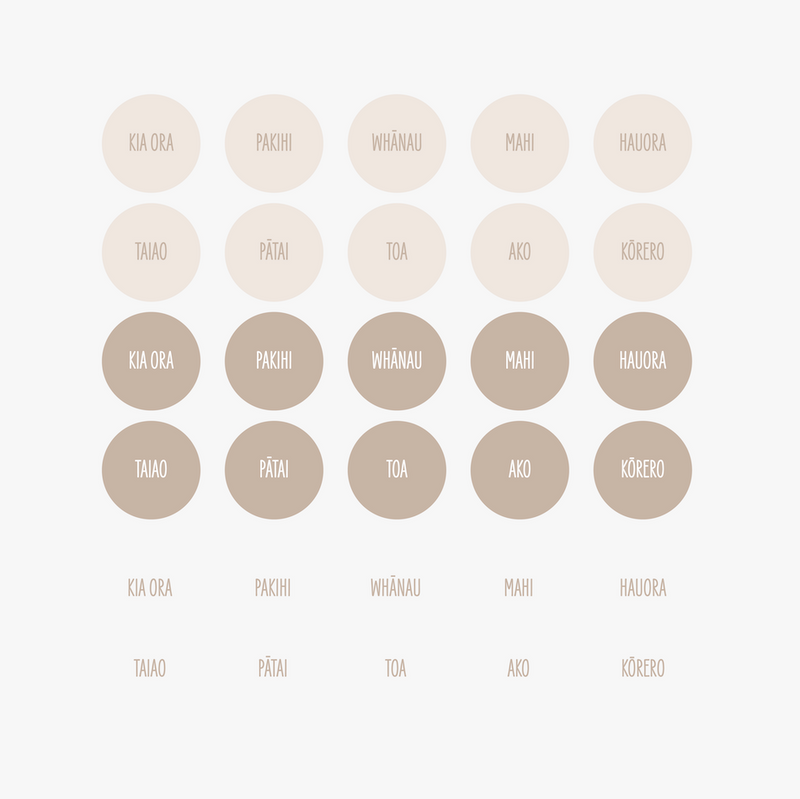 Taiao TEXT Instagram Icons Pack BROWN